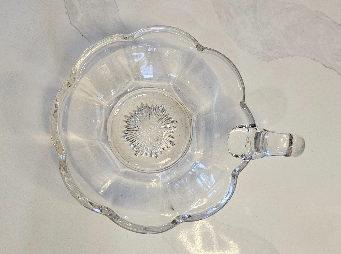 Vintage Clear Glass Bowl with Handle