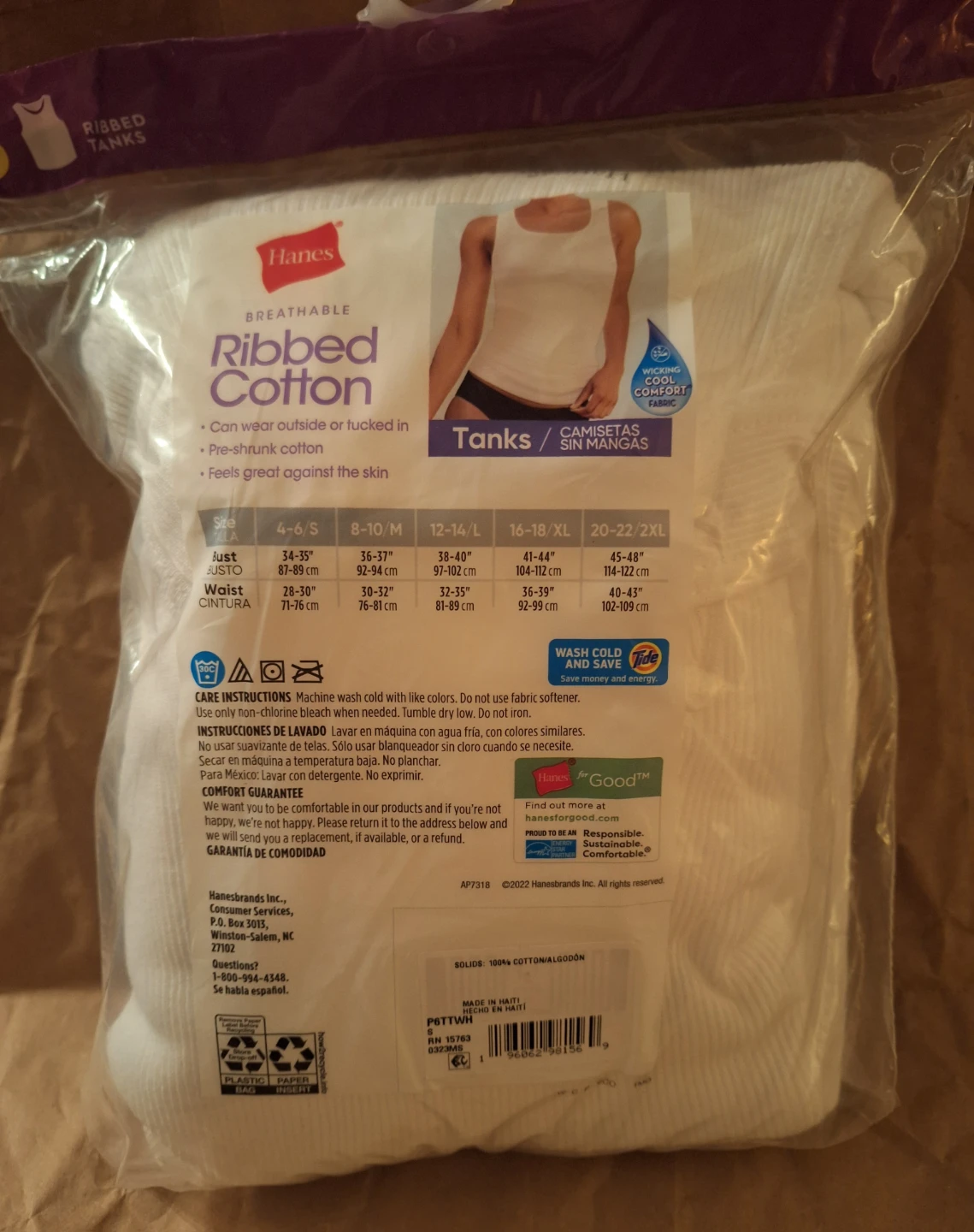 New Woman's Hanes Ribbed Cotton Tank Tops - Size S/5 - photo 2