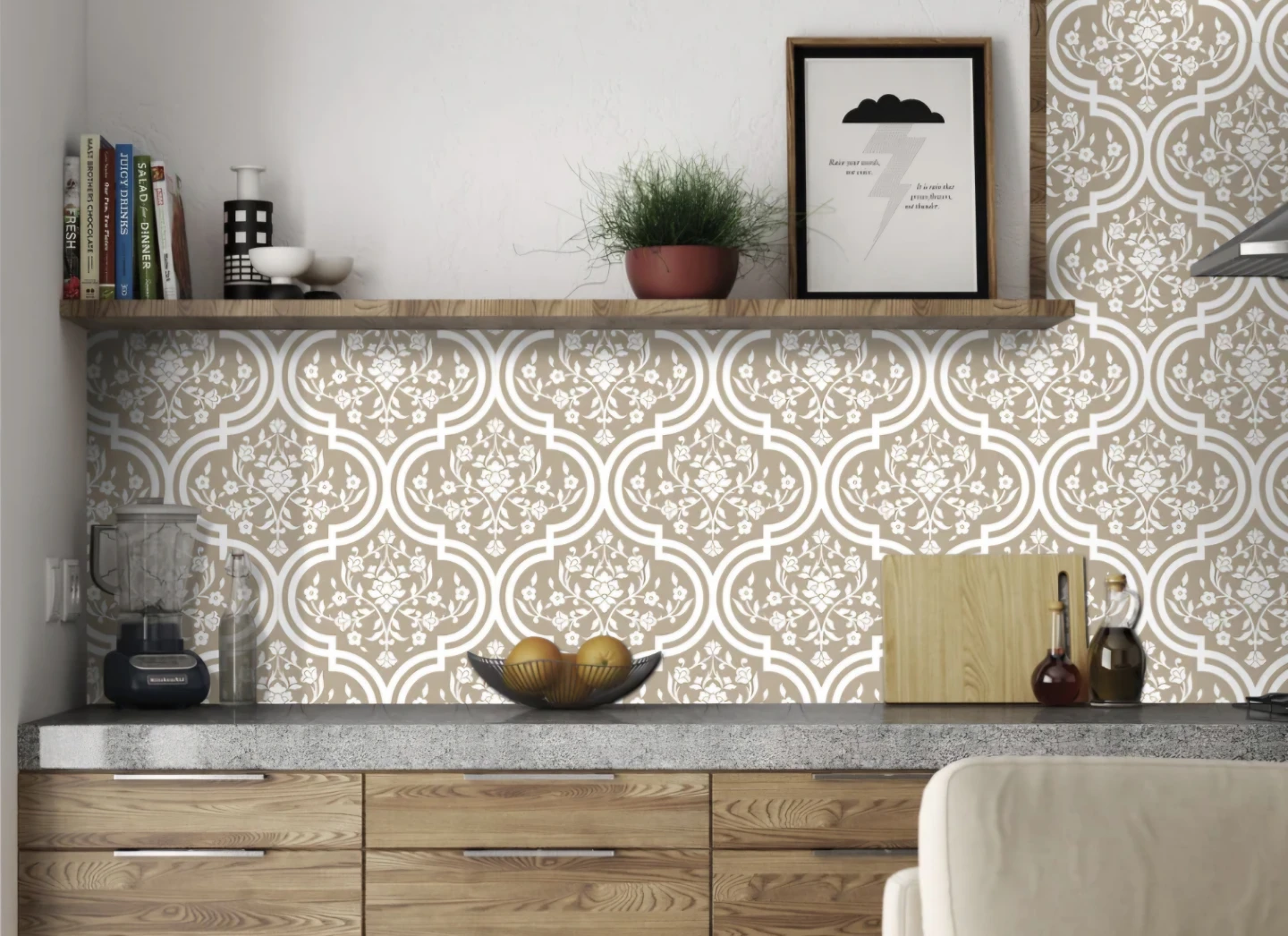 Floral Damask Peel & Stick Vintage Wallpaper 17.7"×118" - photo 4