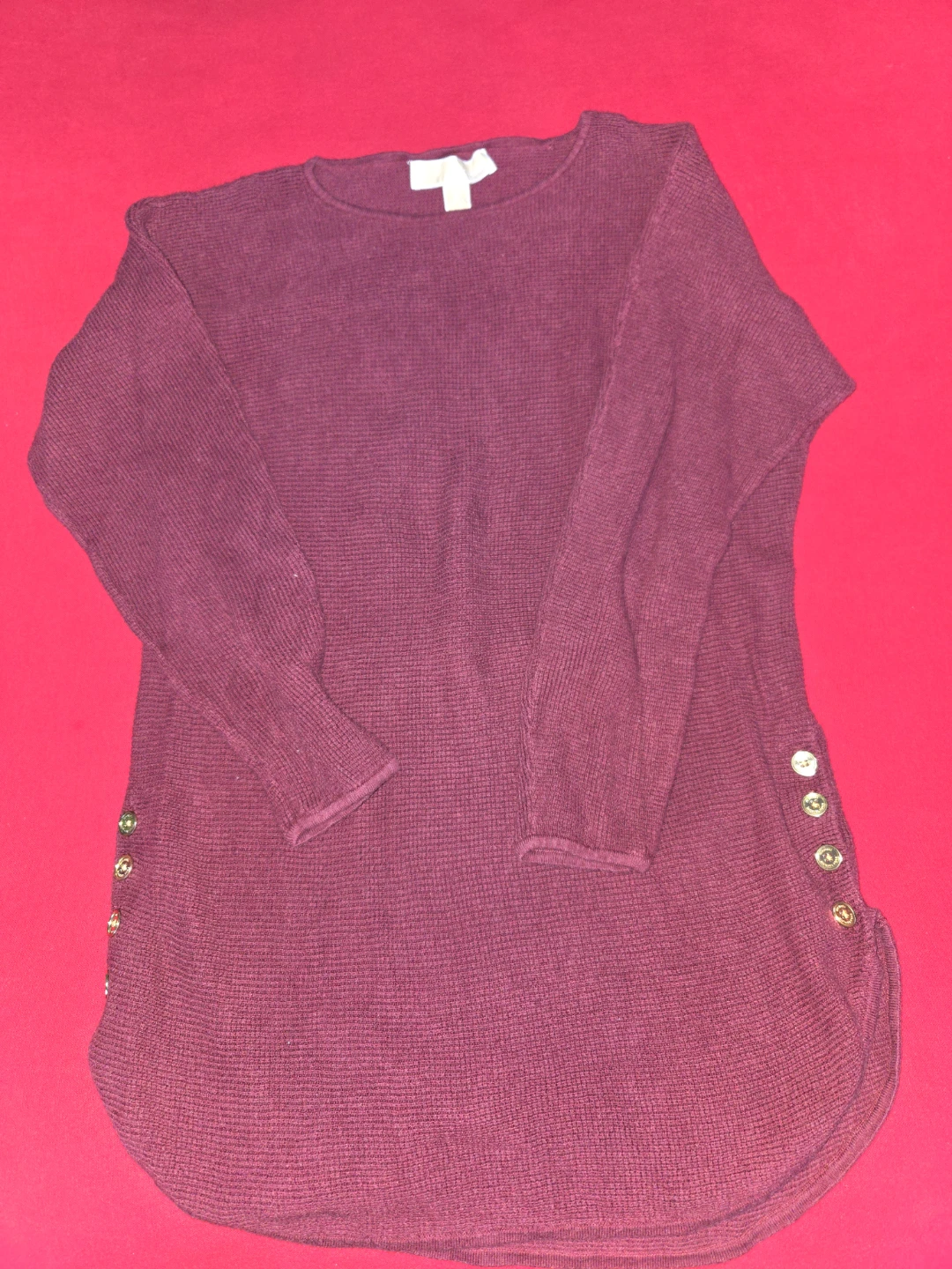 Michael Kors Burgundy Tunic Sweater