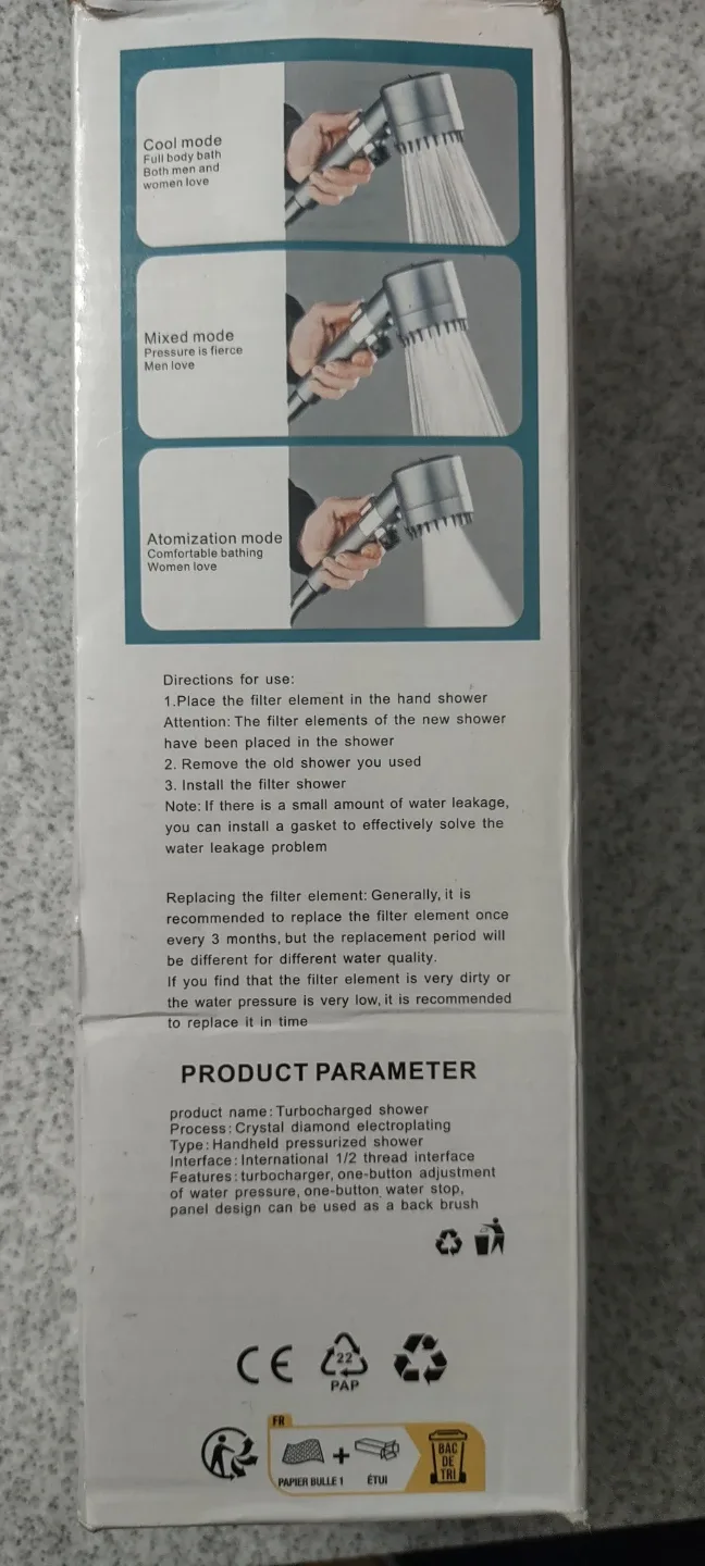 (NEW)  Filter Shower Head with 2 filters  - Handheld -#Cleanout image indicator(4)