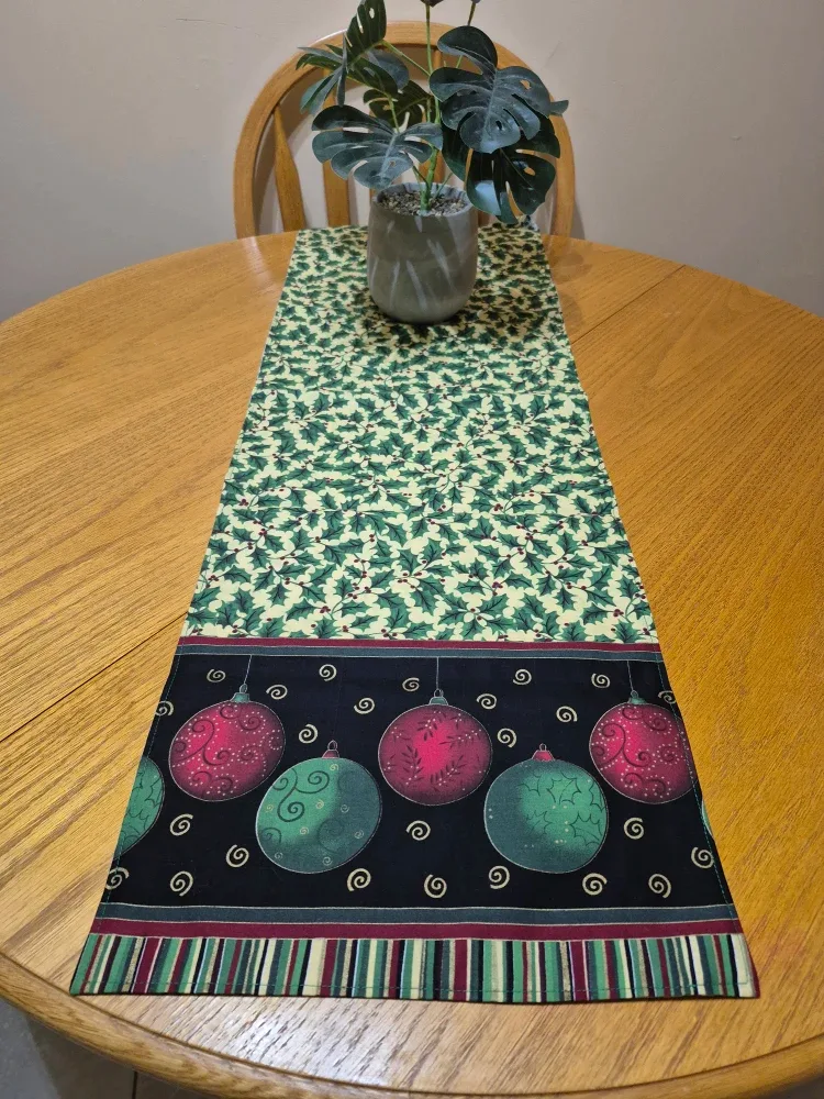 Festive Holiday Table Runner, seasonal table decor