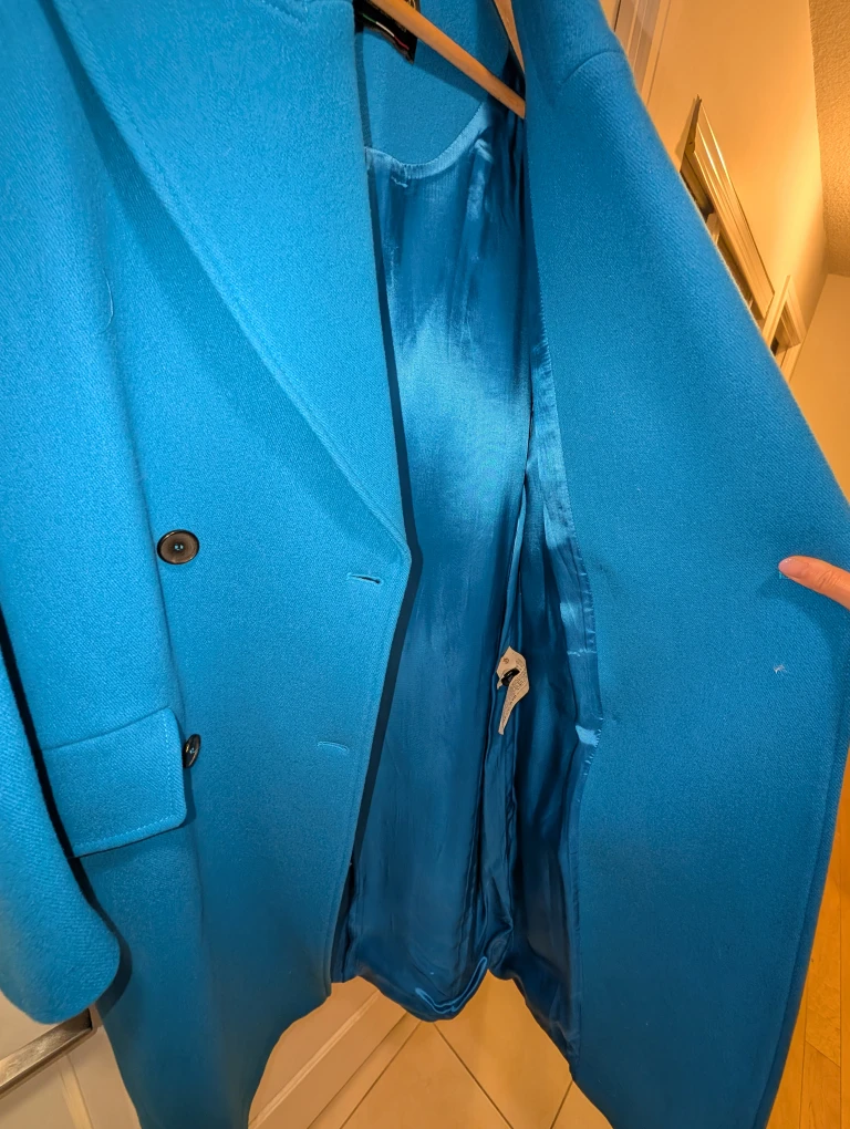 Zara Wool Blend Oversized Coat - Blue - photo 5