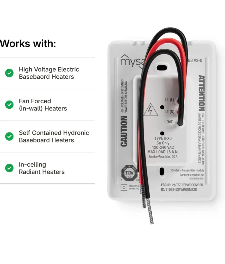 Mysa Smart Electric Baseboard Heater Thermostat V2 image indicator(4)