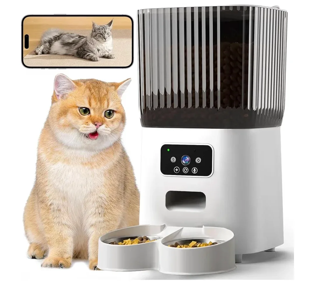 Automatic Pet Feeder with camera and Dual Bowls