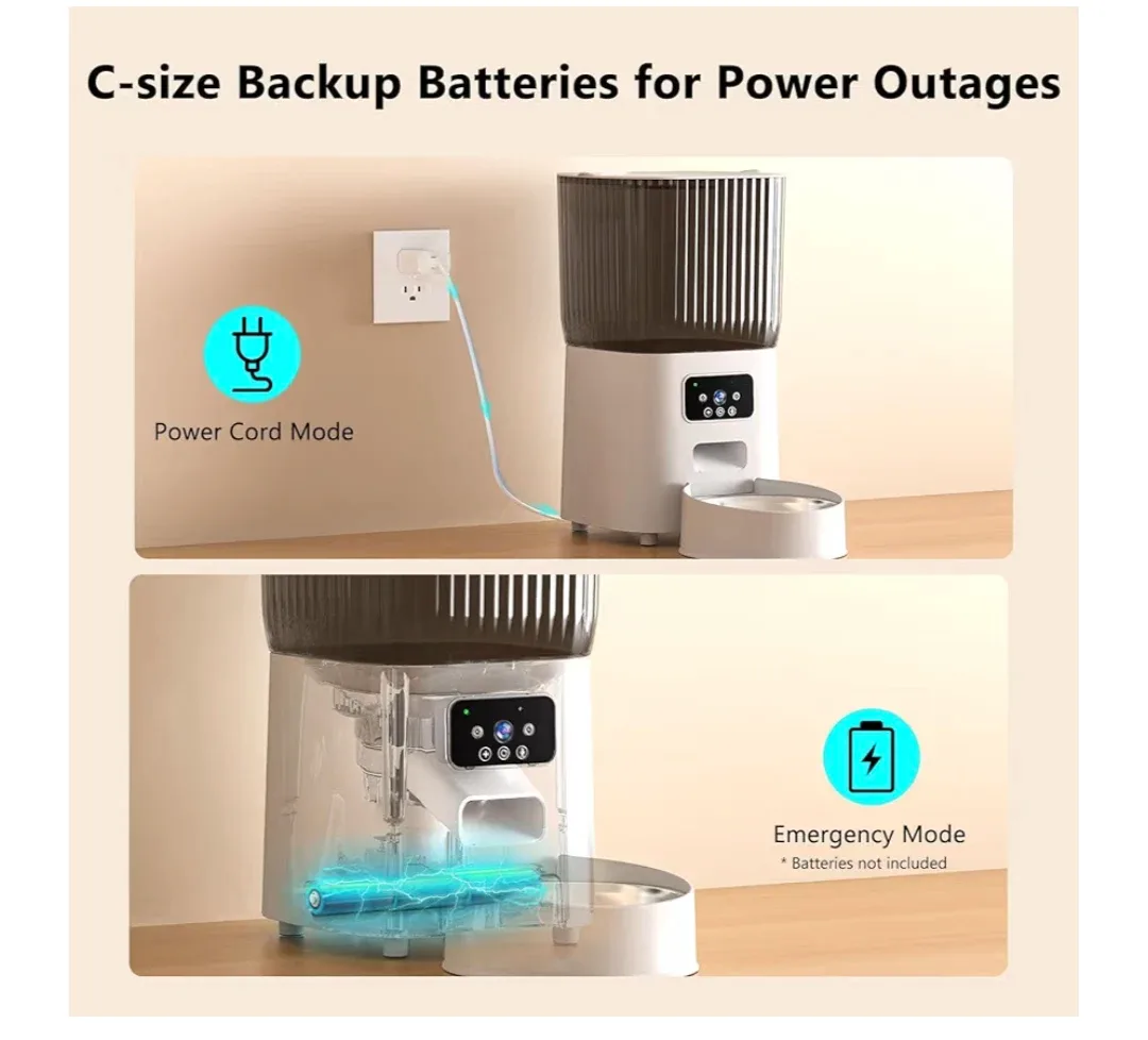 Automatic Pet Feeder with camera and Dual Bowls image indicator(2)