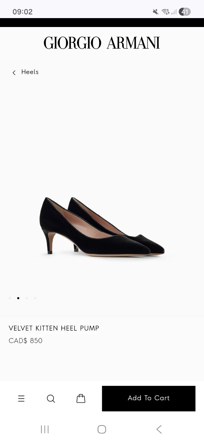 Armani Collection Velvet Kitten Heel Pumps – Size 36 - photo 2
