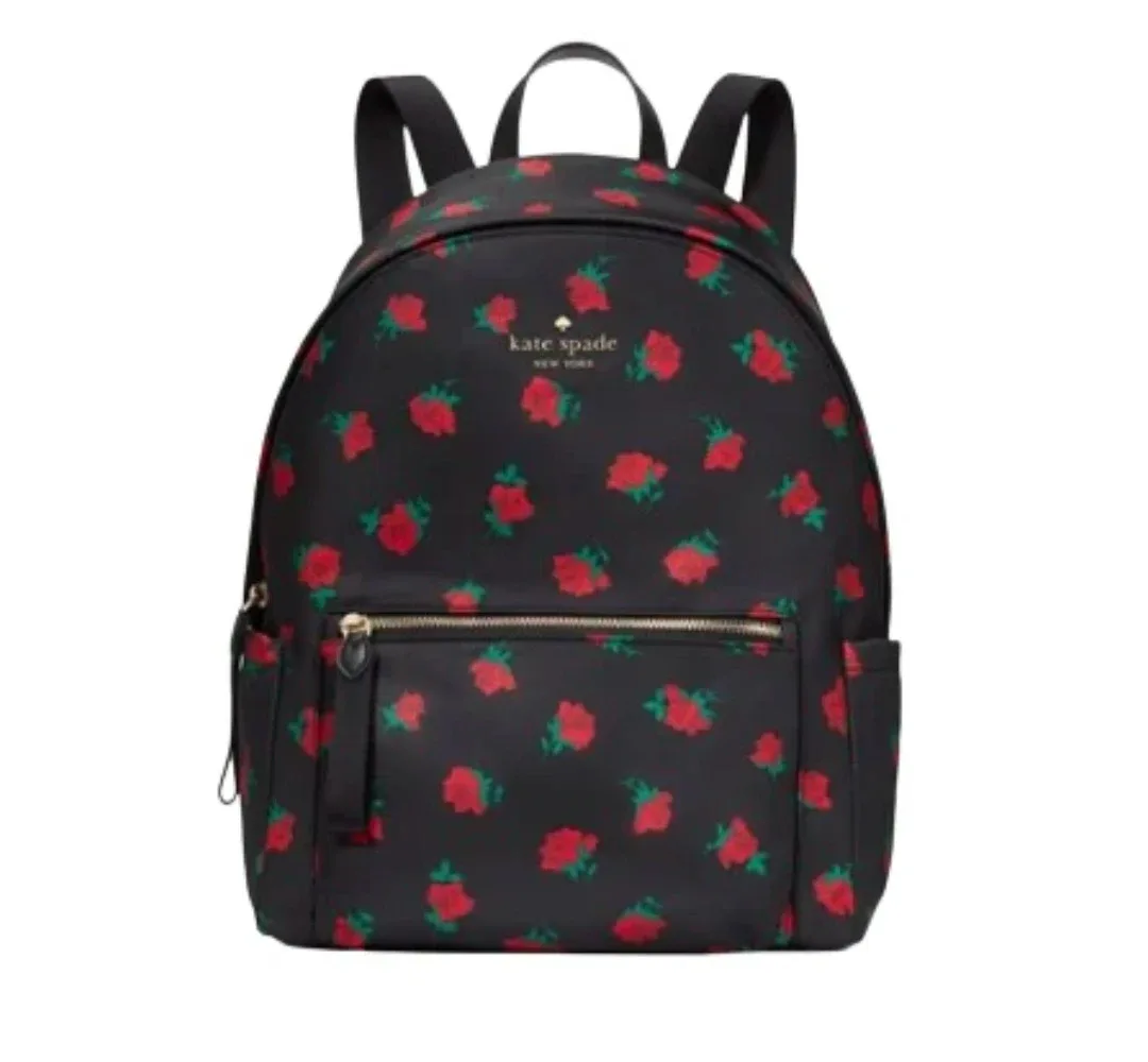 Kate Spade Black Floral Backpack