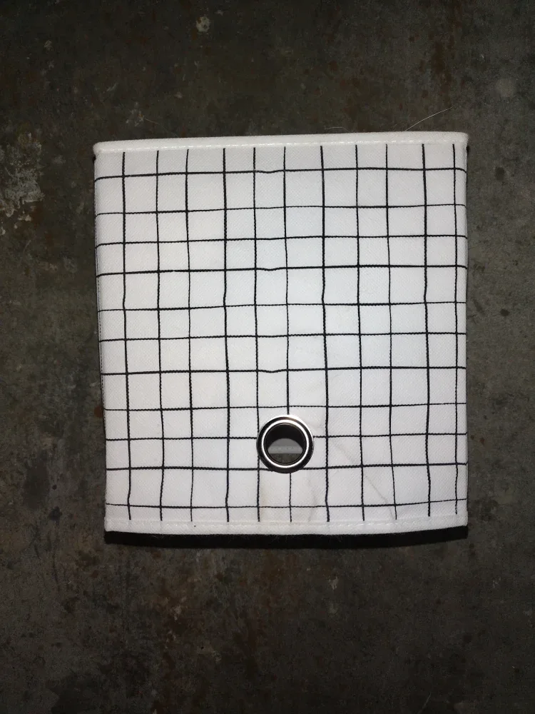 White Fabric Storage Cube - Grid Pattern #Cleanout