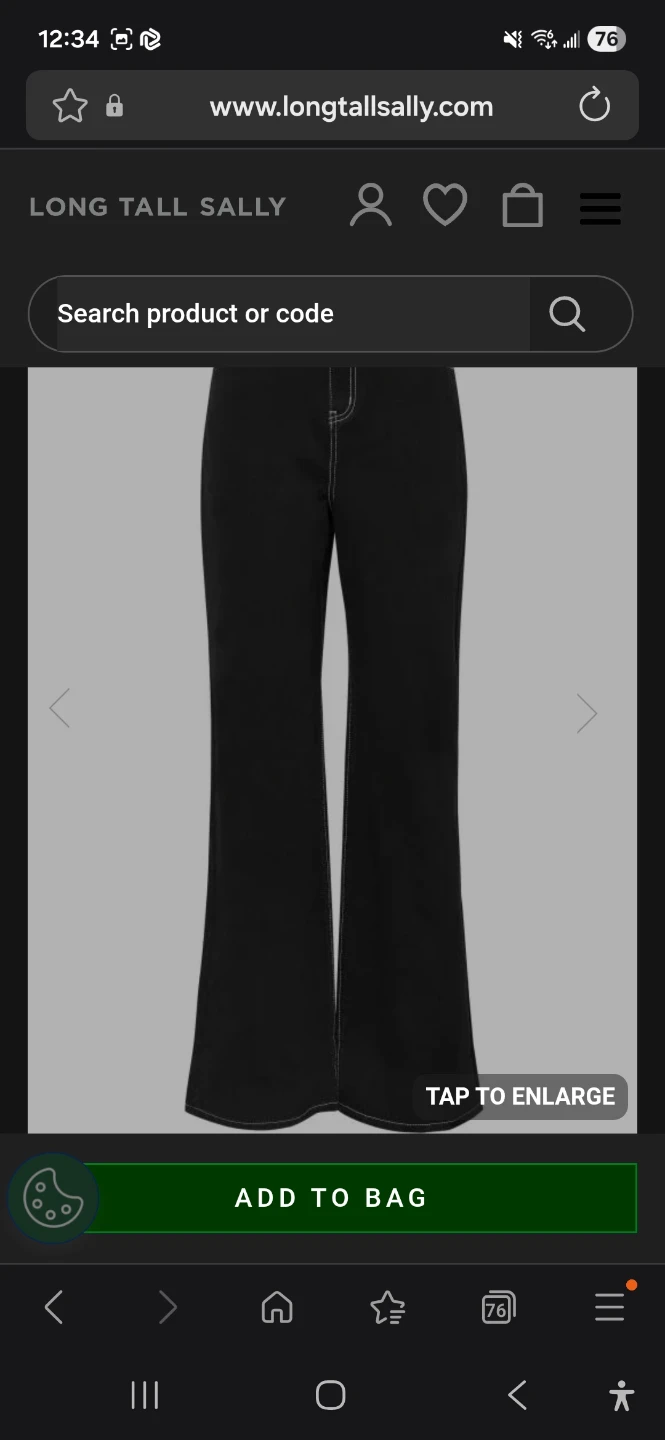 Long Tall Sally Black Contrast Stitch Wide Leg Jeans US 14 - photo 4