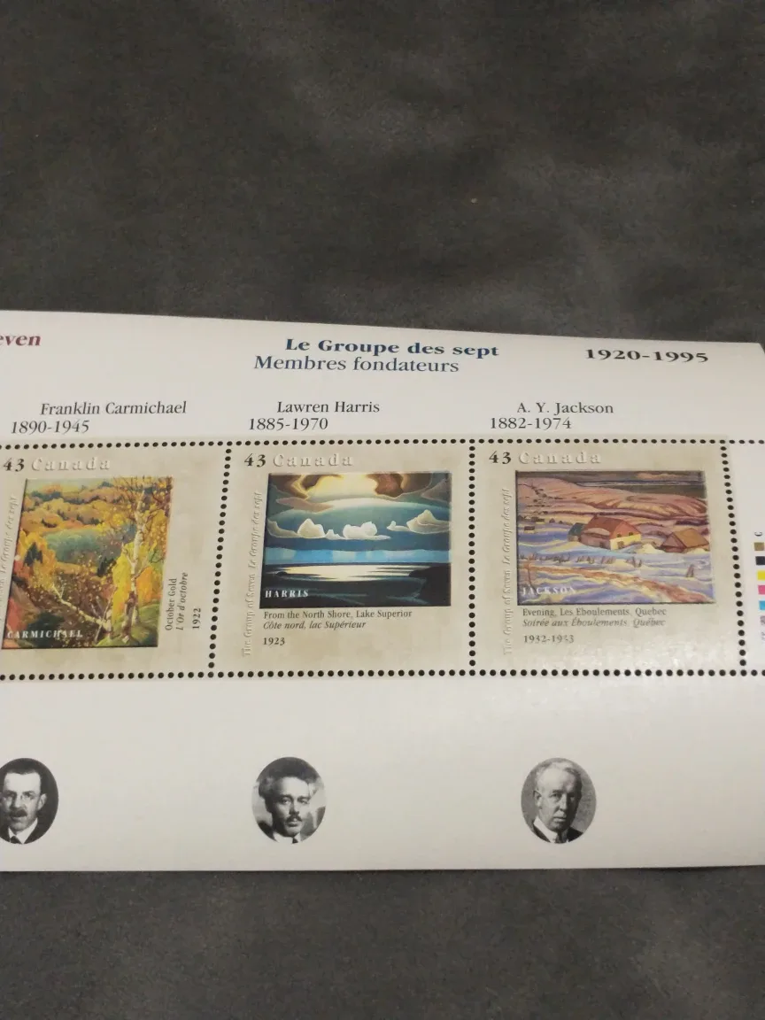 MNH Canada #1559-1561 Group of Seven 3 souvenir sheets image indicator(3)