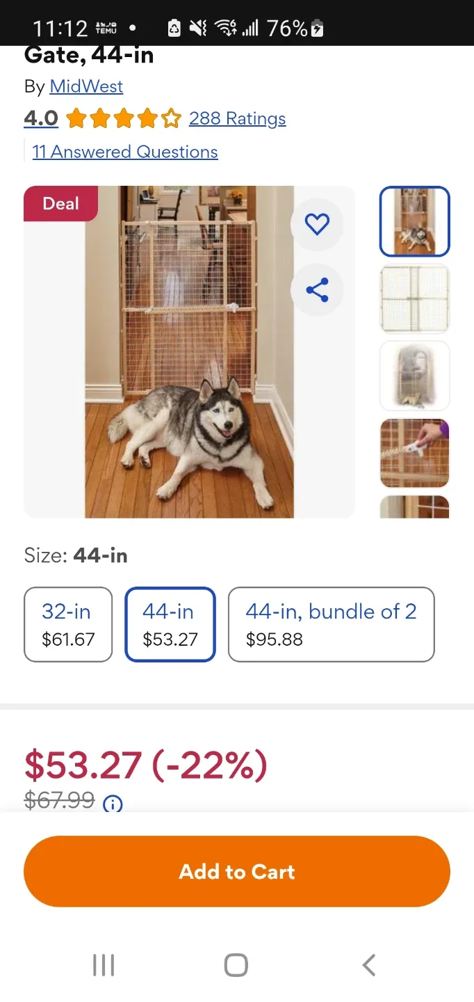 MidWest 44-in Pet Gate