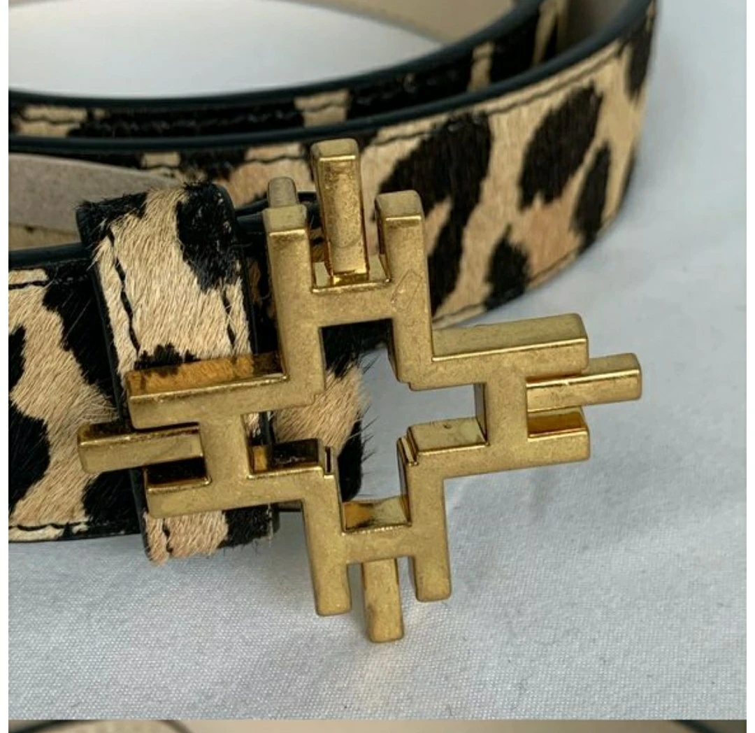 INDIA HICKS stunning leopard leather belt