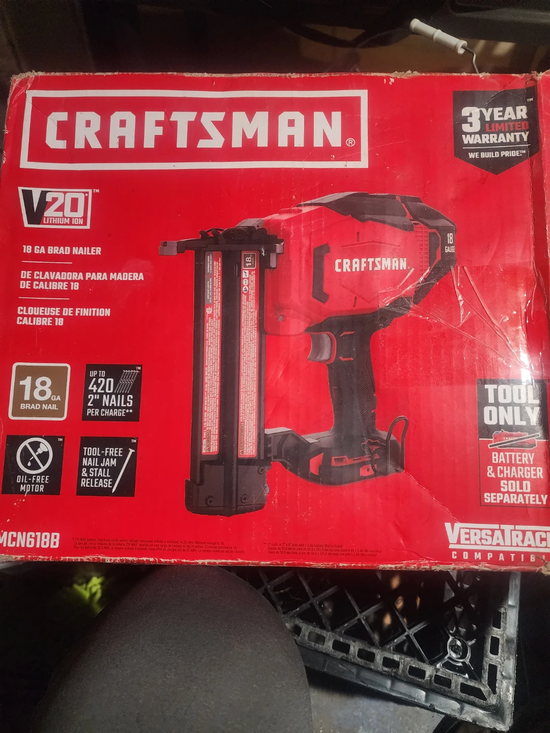 Craftsman V20 18 GA Cordless Brad Nailer Kit - photo 5