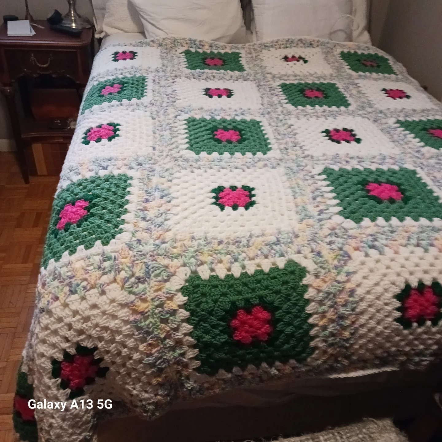 Handmade Bernat Afgan Crochet Blanket Made with Love - photo 2
