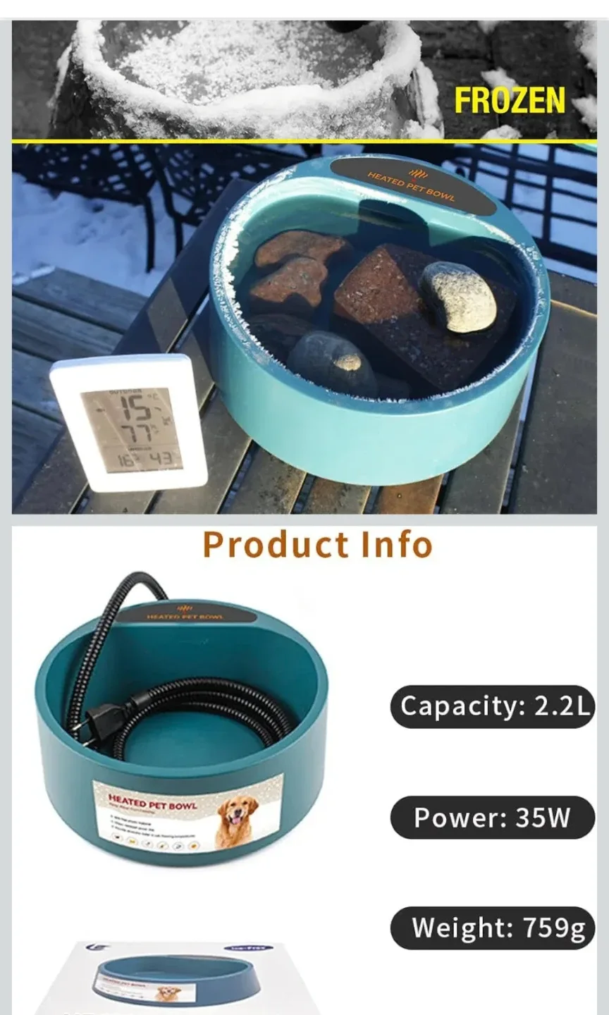 Heated Pet Bowl - 2.2L Capacity New image indicator(4)