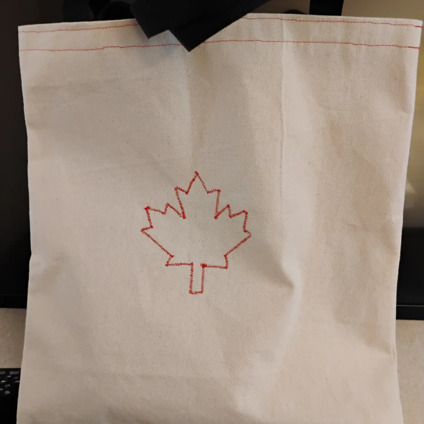 Cotton Canvas Tote Bag with Maple Leaf image indicator(2)
