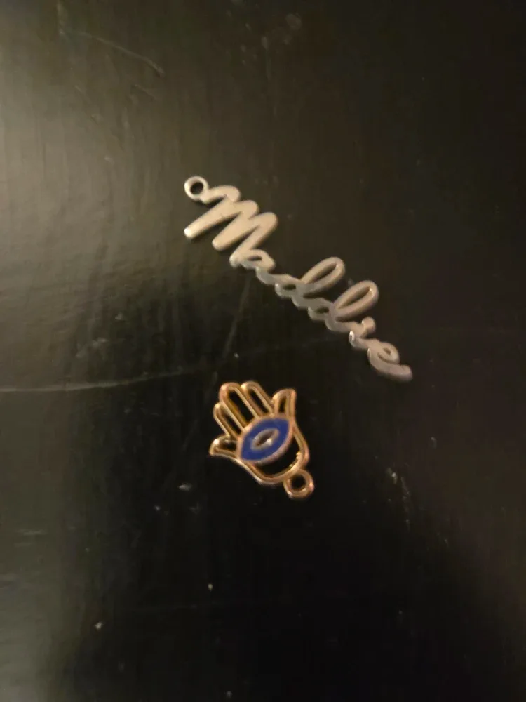 Maddie Name Charm & Hamsa Hand Charm