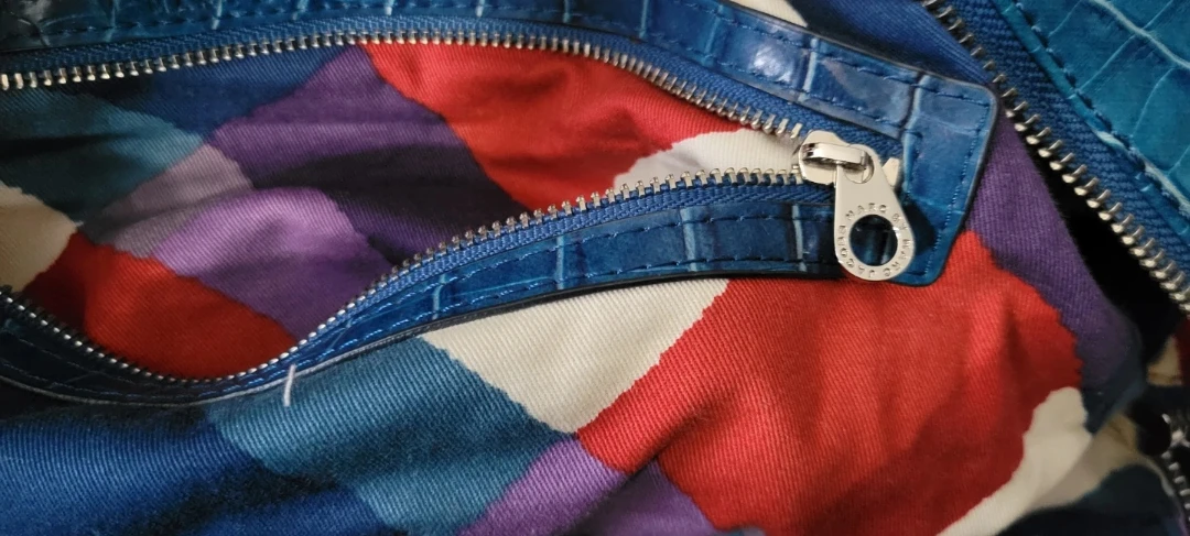 Marc by Marc Jacobs Blue Croc Embossed Satchel - photo 5