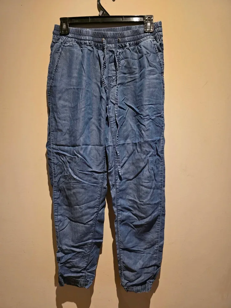 Blue Denim Jogger Pants