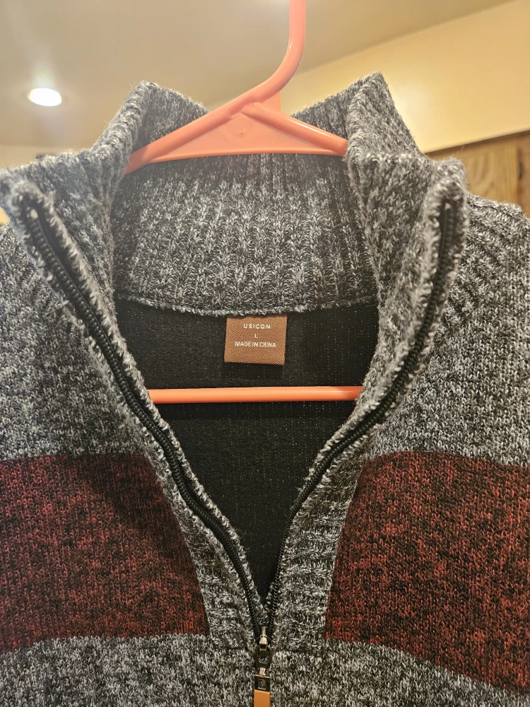 USICON Striped Quarter Zip Sweater - Size L - photo 2