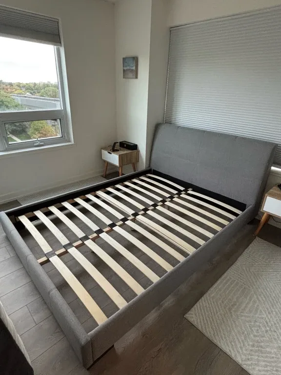 Grey Upholstered Bed Frame