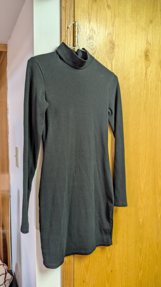 Bershka Black Long Sleeve Dress - Size M