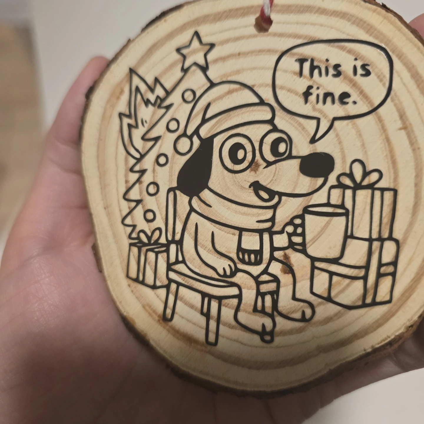This Is Fine Christmas Wooden Ornament - photo 5