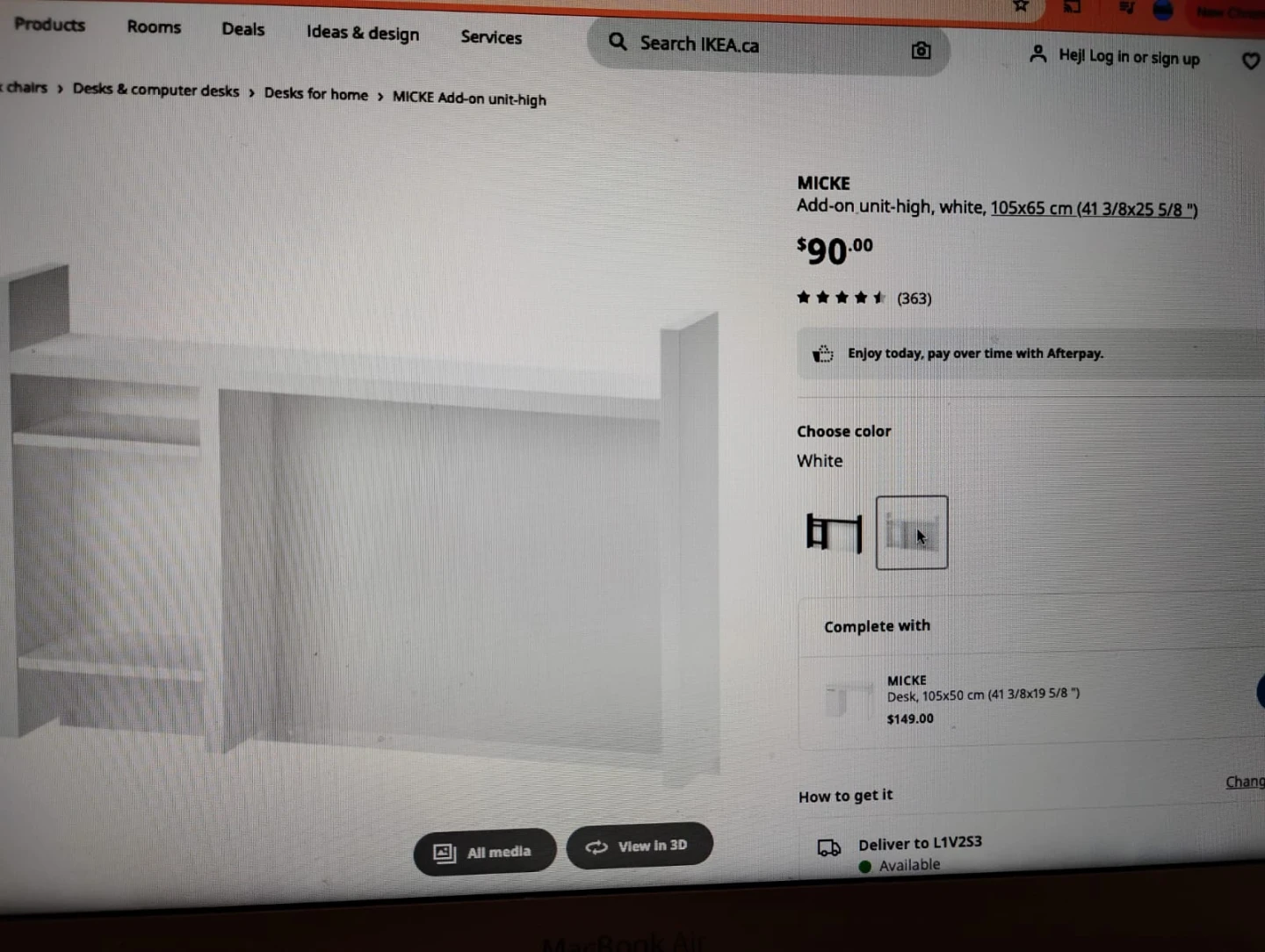 MICKE IKEA desk ad-on shelf unit (no desk) - photo 2