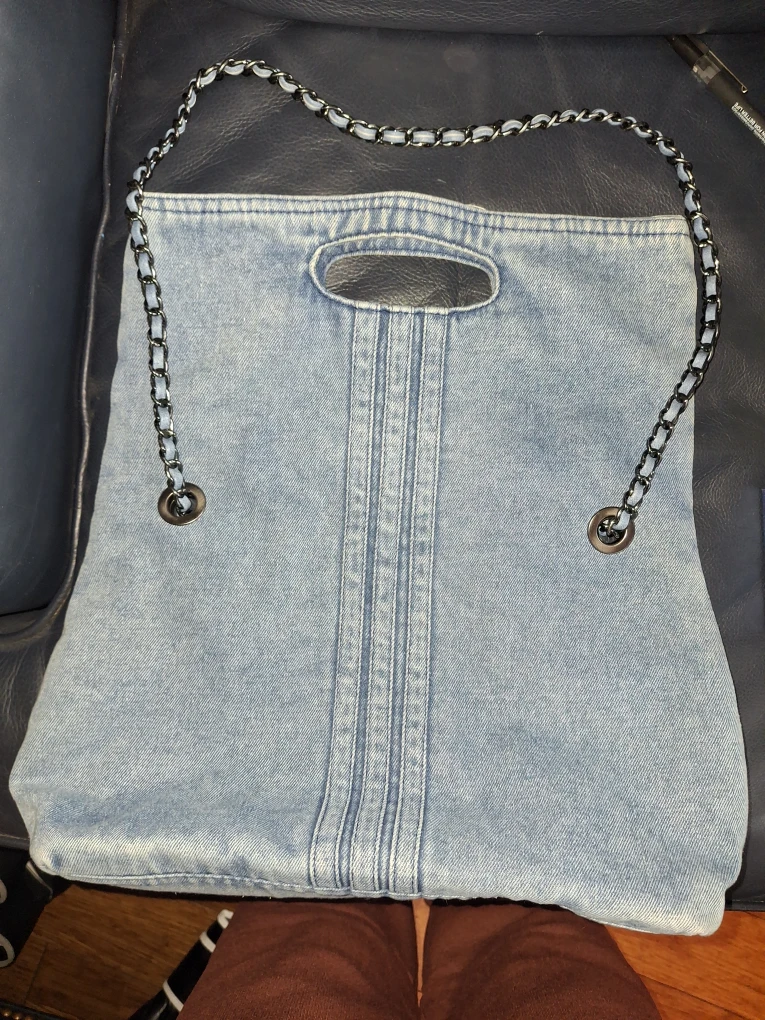 Denim Chain Shoulder Bag - photo 3