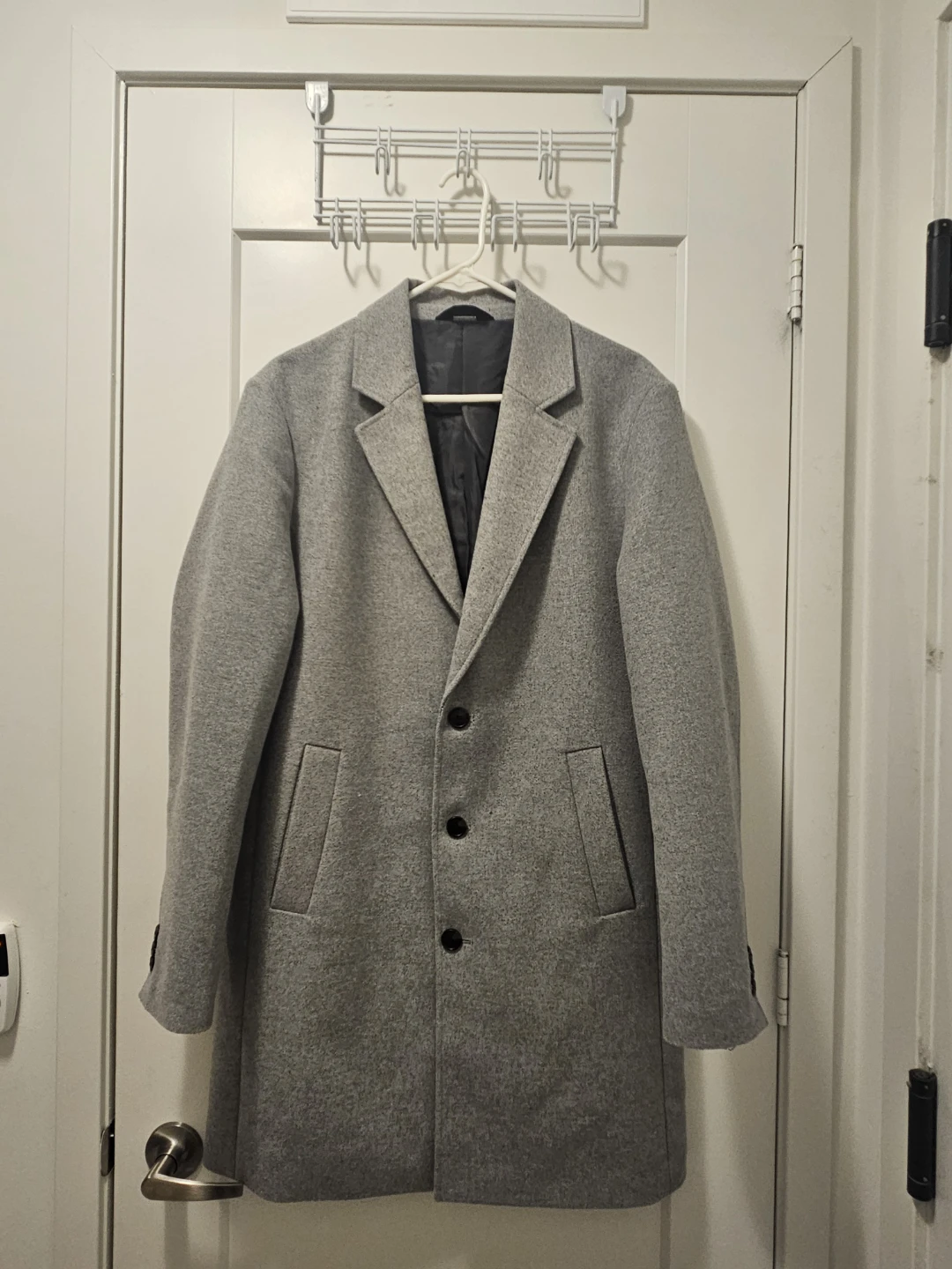 Jack & Jones Men’s Grey Overcoat – Size M (Mint Condition)