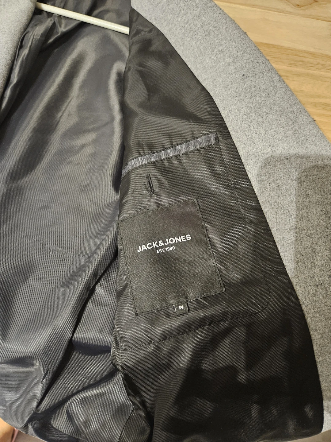 Jack & Jones Men’s Grey Overcoat – Size M (Mint Condition) - photo 3
