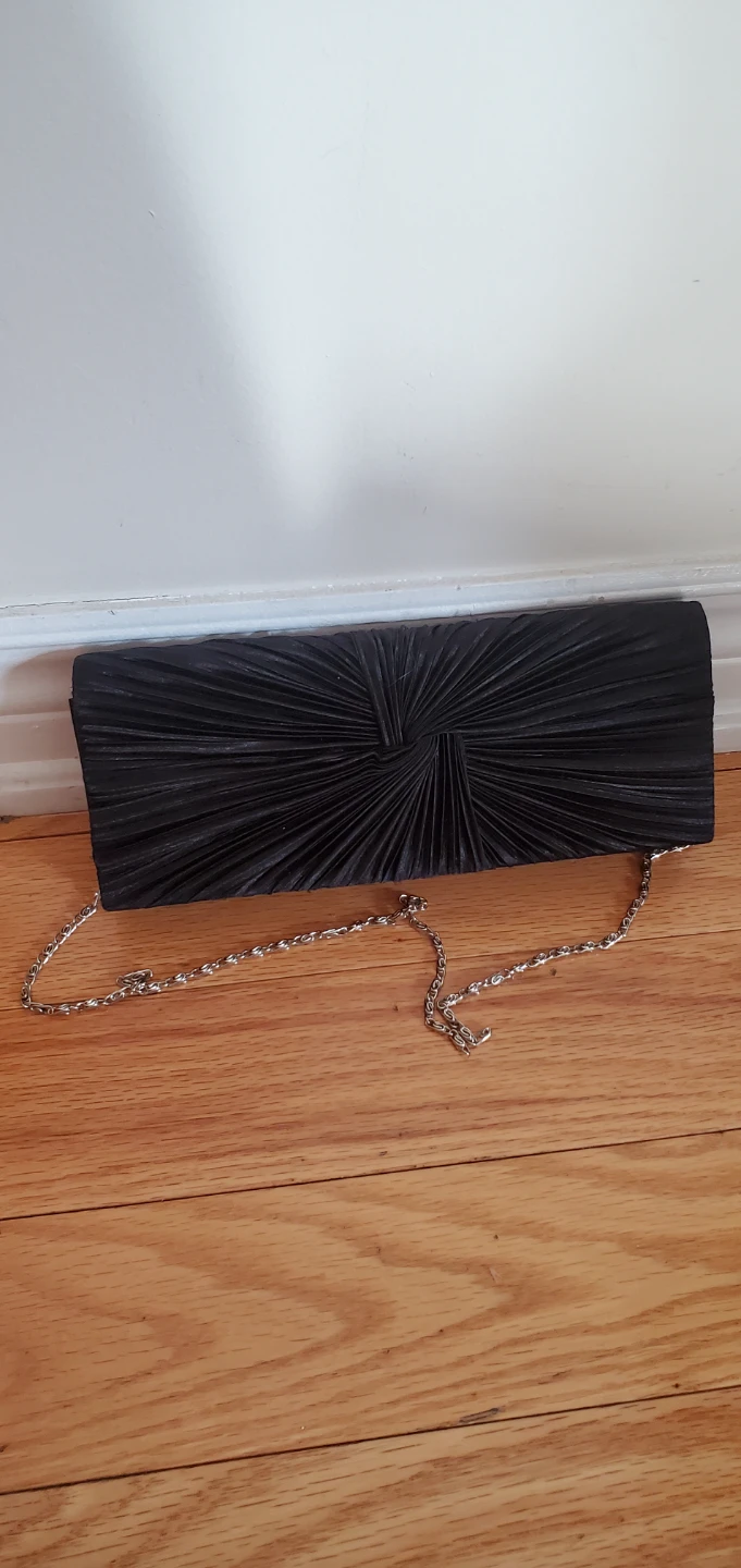 Jessica Black Clutch with Chain