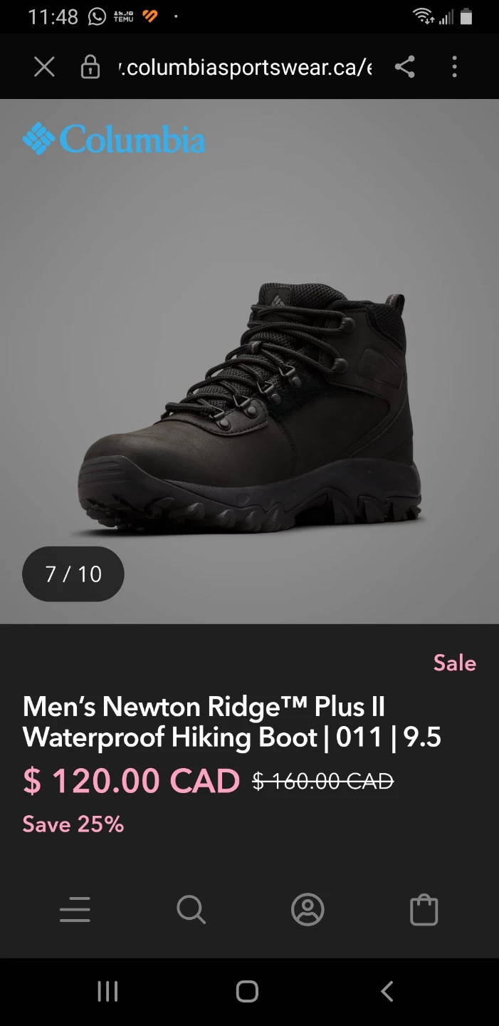 Columbia Newton Ridge Plus II Hiking Boots - Size11.5