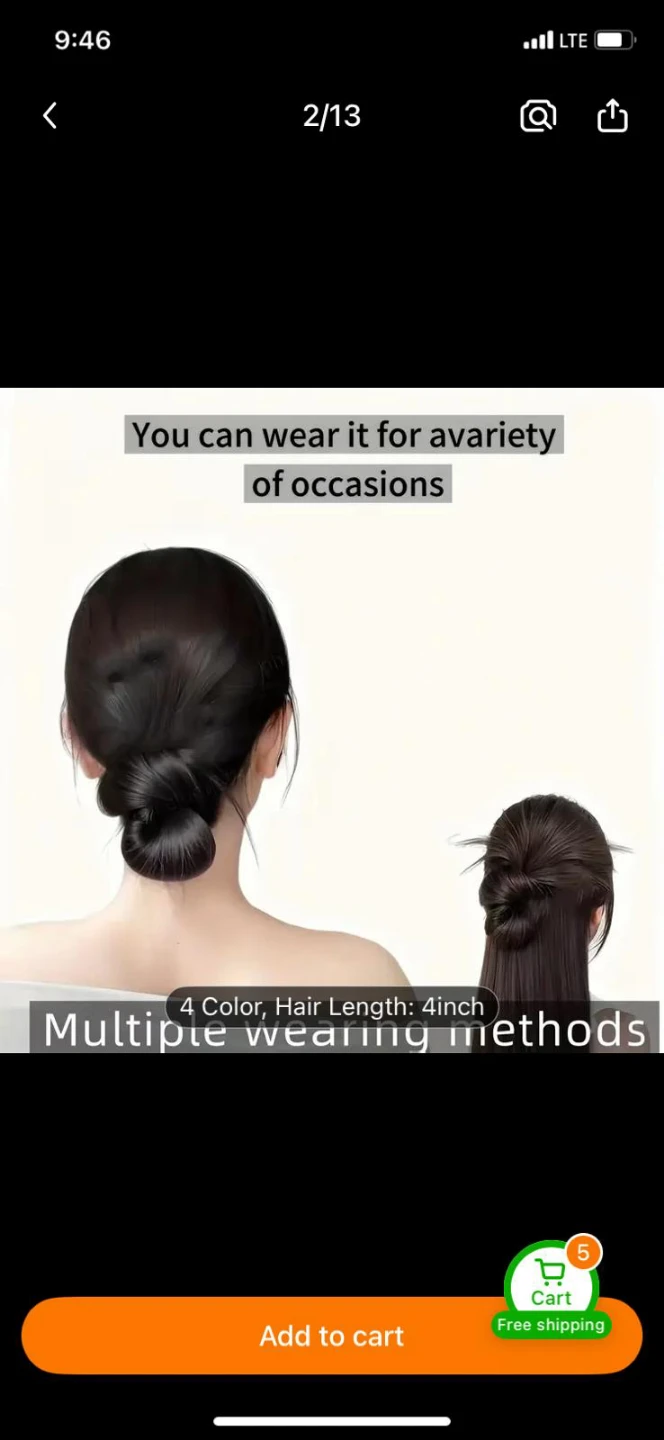 Hair Bun Claw Clip - 4 inch Hair Length - photo 4