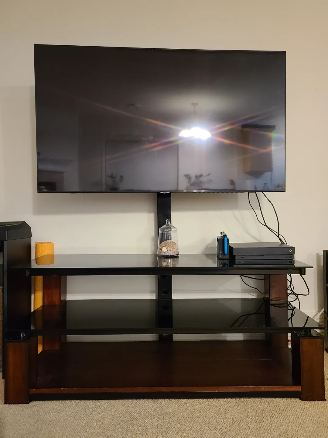 Black Glass TV Stand