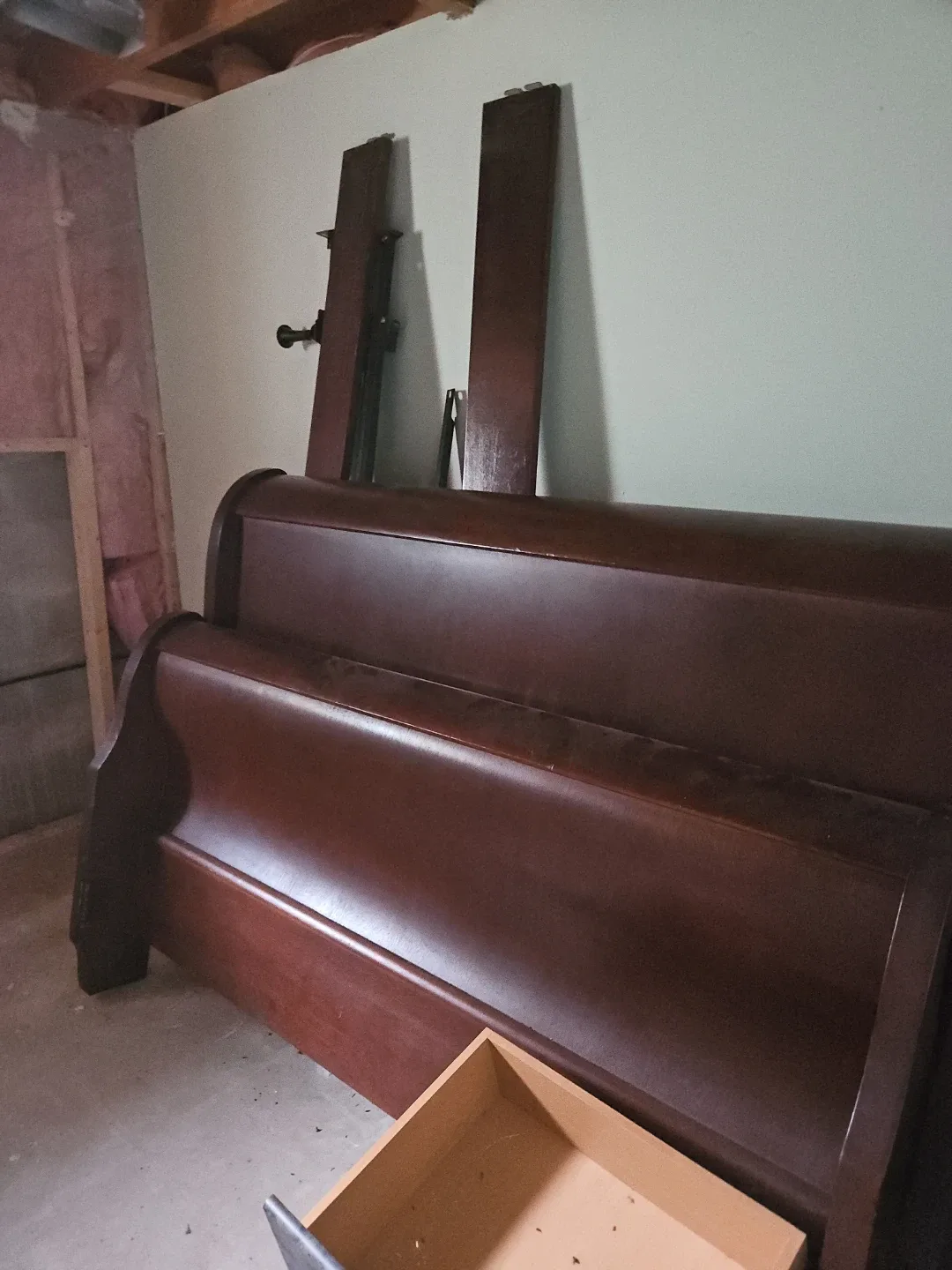 Sleigh Bed Frame - Queen Size