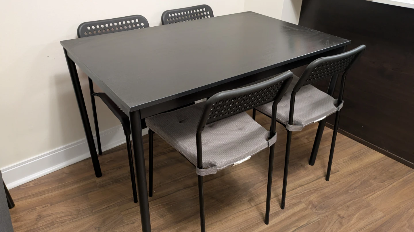 IKEA Dining Table with 4 Chairs - Black
