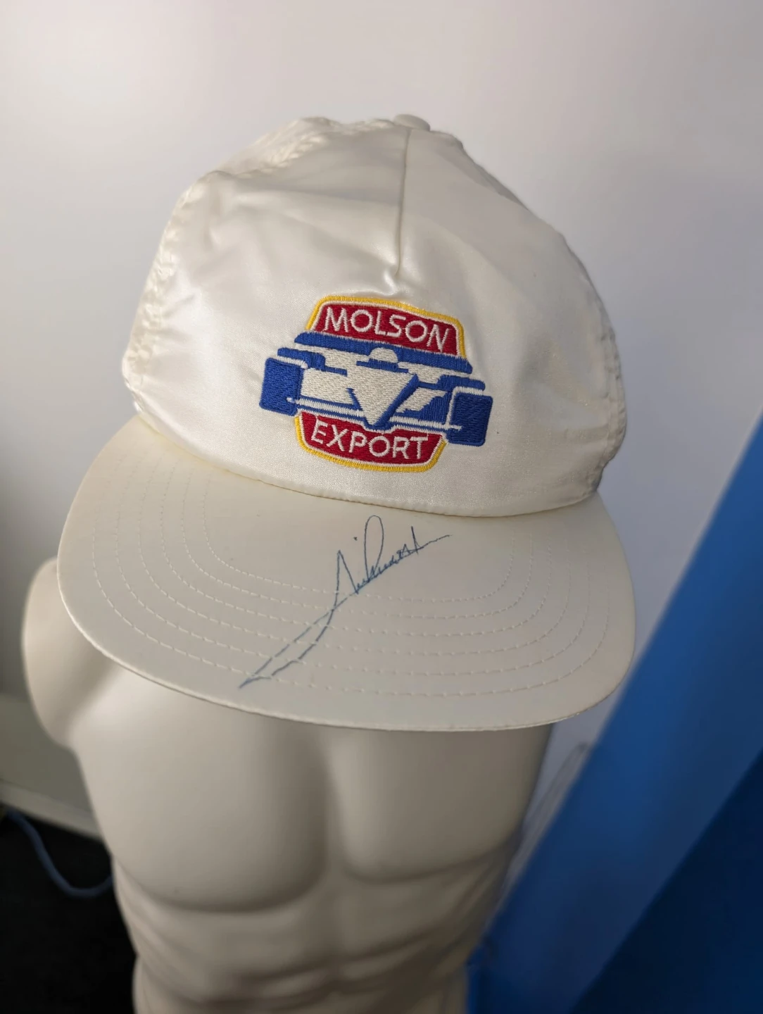 Vintage Molson Indy Baseball Cap signed by Mario Andretti - photo 2