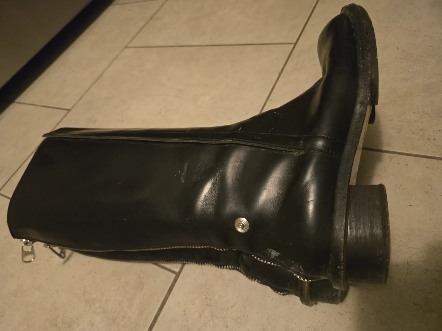 Chloé Black Leather Vintage Tall Riding Boots with Zippers - photo 4