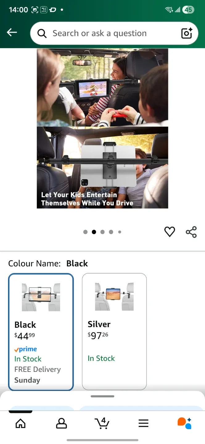 TRYONE Car Headrest Tablet Mount - Black