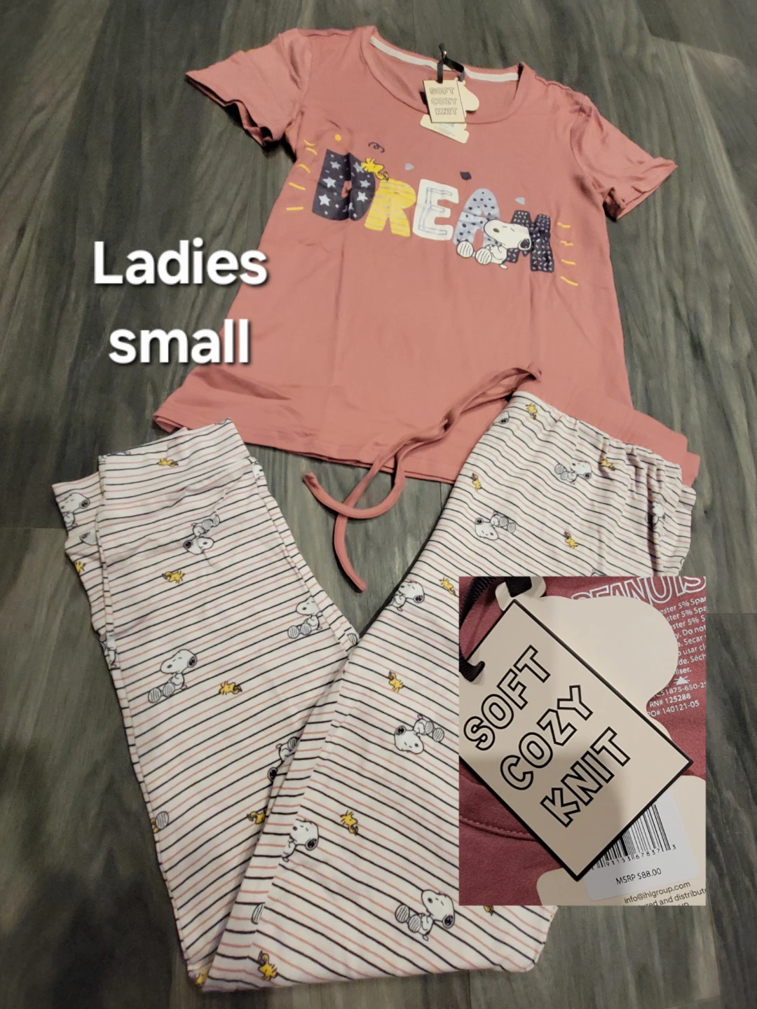 Ladies Snoopy Pajama Set - Size Small new with tags