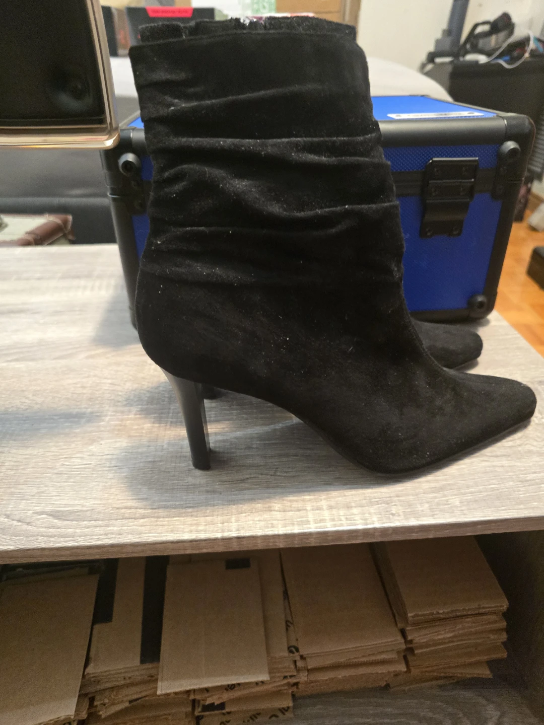 Aldo Black Suede Ankle Boots - Size 8 worn once