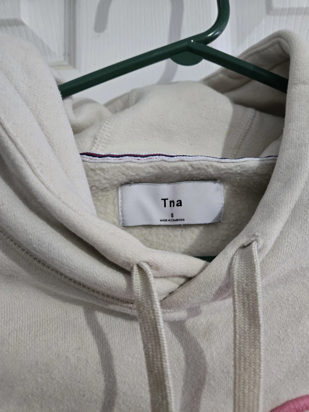 TNA Cream Hoodie with Pink Logo - Size S - photo 2