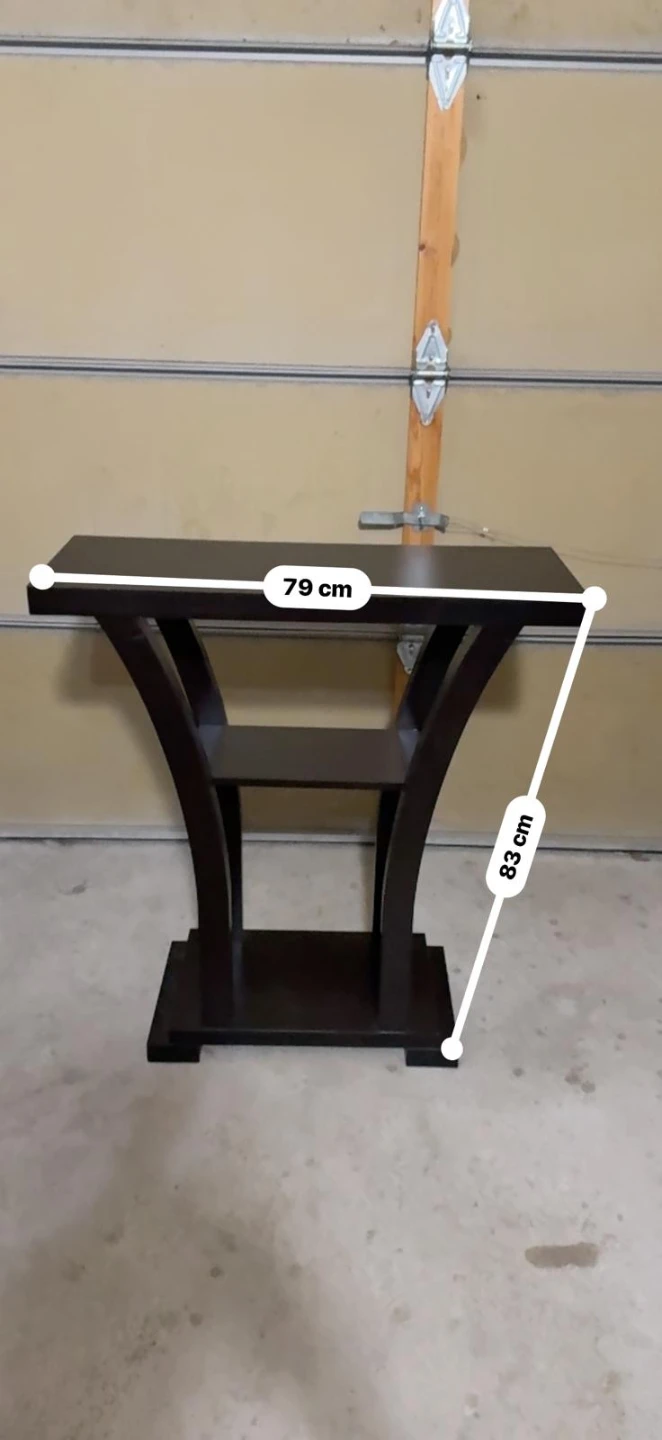 Entryway Table with Mirror - Dark Wood - photo 2