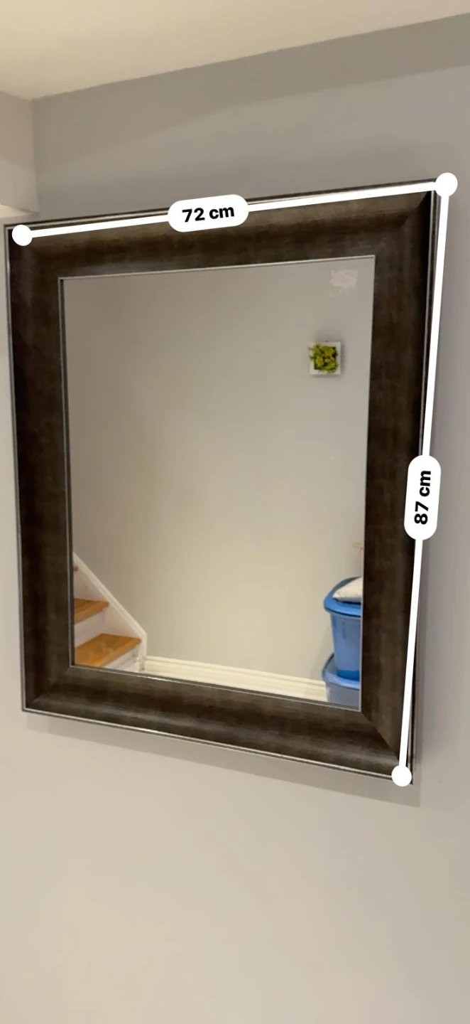 Entryway Table with Mirror - Dark Wood - photo 3