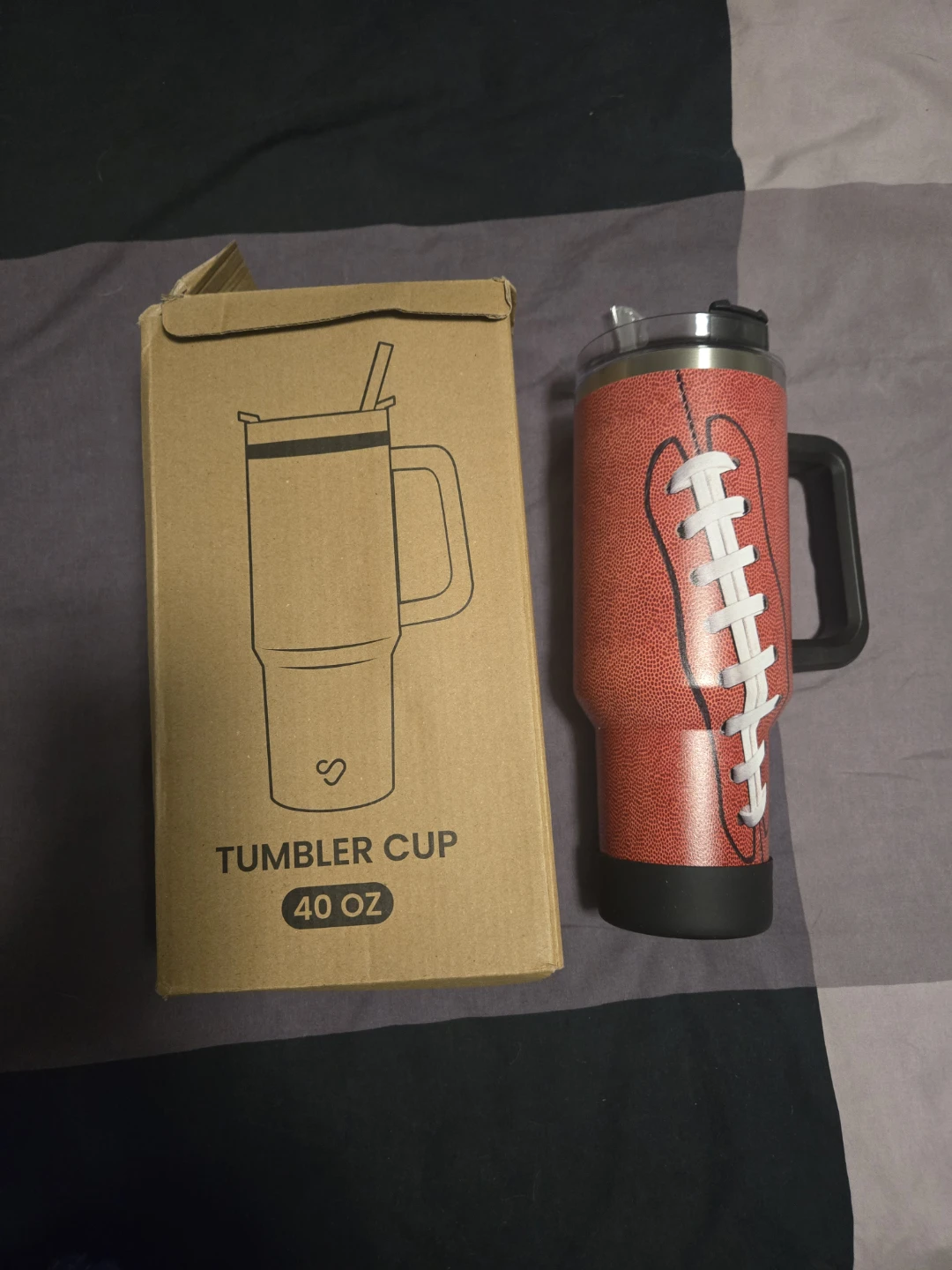 Football Tumbler Cup 40 oz with Box