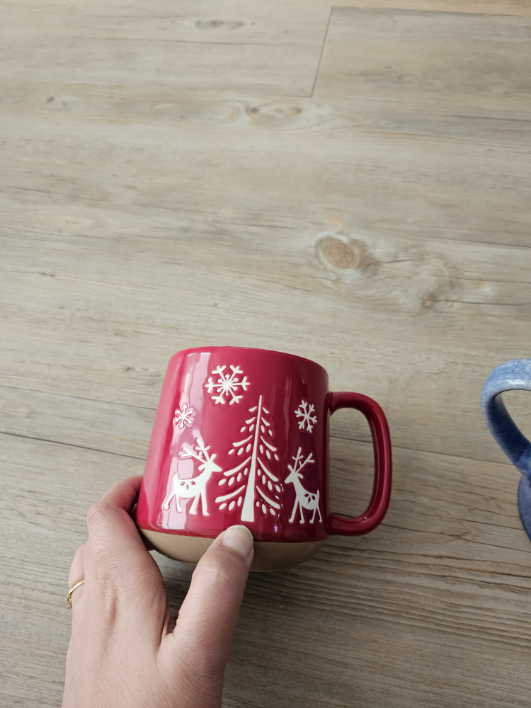 Red Holiday Mug with Reindeer Design - photo 4