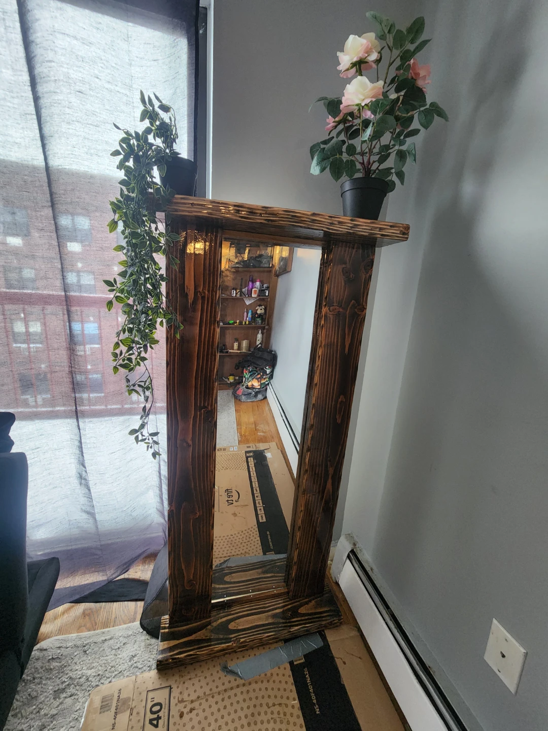 Rustic Wood Full Length Mirror - photo 2