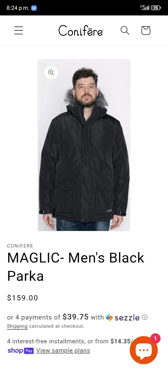 Conifere MAGLIC Men's Black Parka image indicator(2)